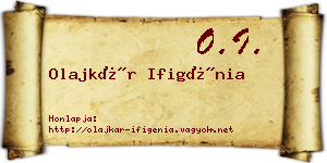 Olajkár Ifigénia névjegykártya